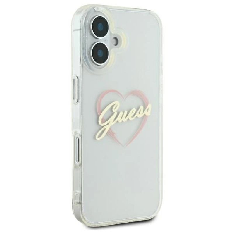 Etui Guess IML Heart na iPhone 16 plus - przezroczyste - obrazek 4