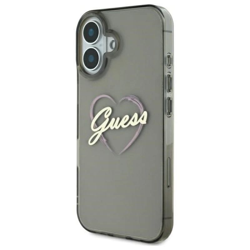 Etui Guess IML Heart na iPhone 16 - czarne - obrazek 2