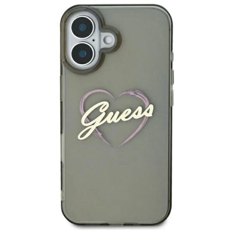 Etui Guess IML Heart na iPhone 16 - czarne - obrazek 3