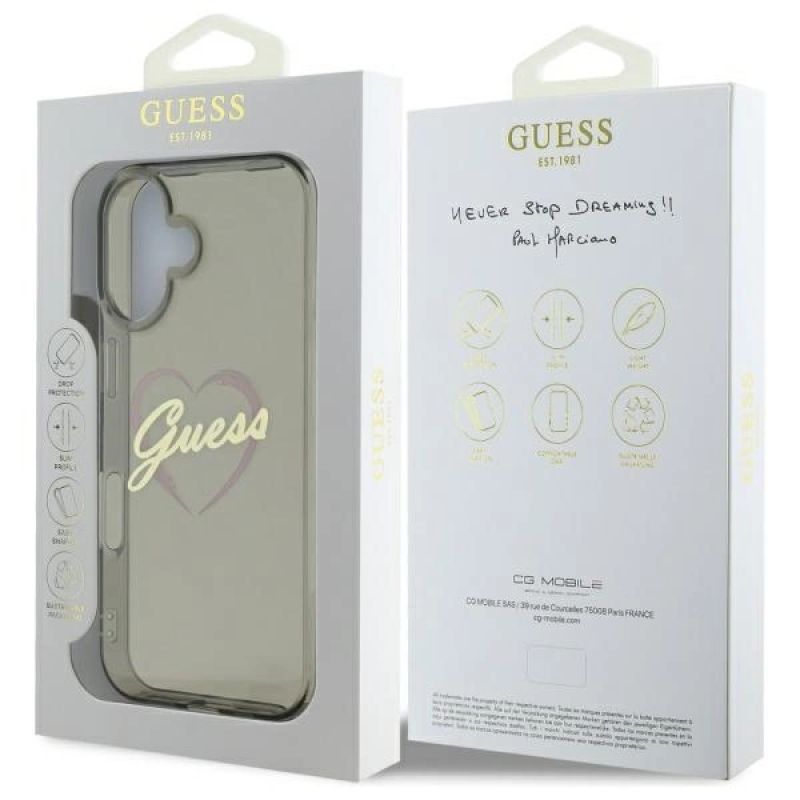 Etui Guess IML Heart na iPhone 16 - czarne - obrazek 8