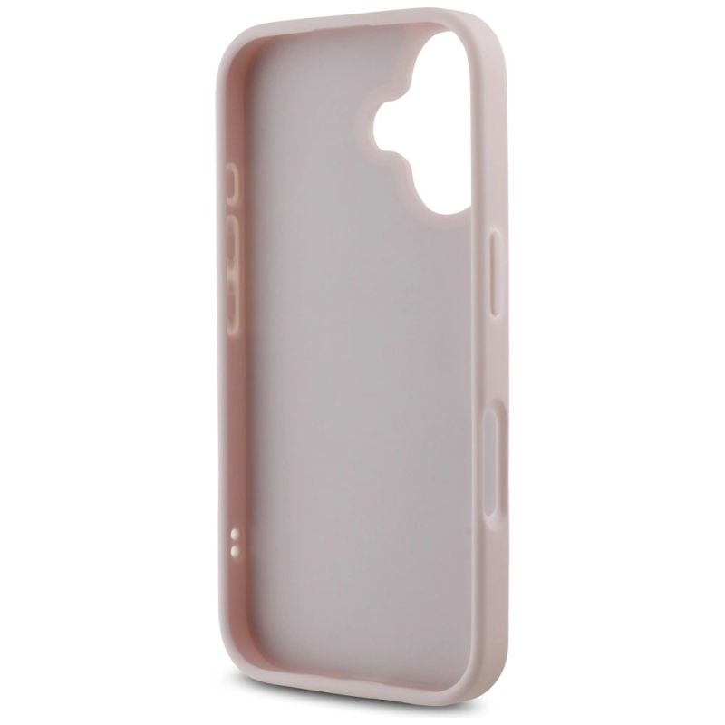 Etui Guess Quilted Metal Logo na iPhone 16 - różowe - obrazek 7