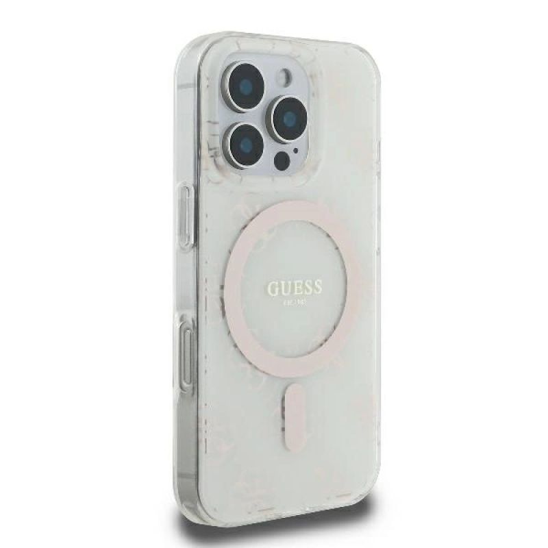 Etui Guess IML 4G Background MagSafe na iPhone 16 Pro - białe - obrazek 4