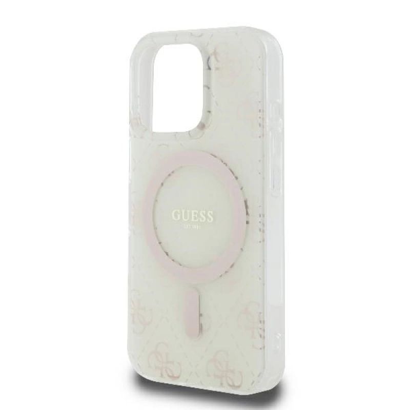 Etui Guess IML 4G Background MagSafe na iPhone 16 Pro - białe - obrazek 6