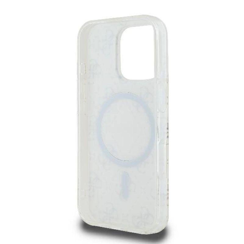 Etui Guess IML 4G Background MagSafe na iPhone 16 Pro - białe - obrazek 7