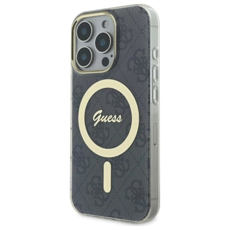 Etui Guess IML 4G MagSafe na iPhone 16 Pro - czarne - obrazek 2