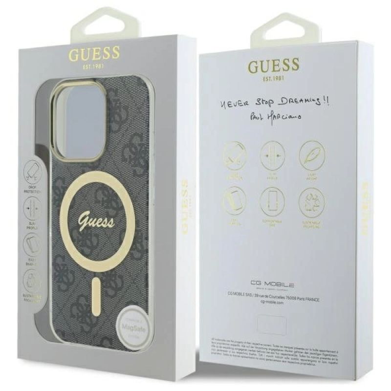 Etui Guess IML 4G MagSafe na iPhone 16 Pro - czarne - obrazek 8