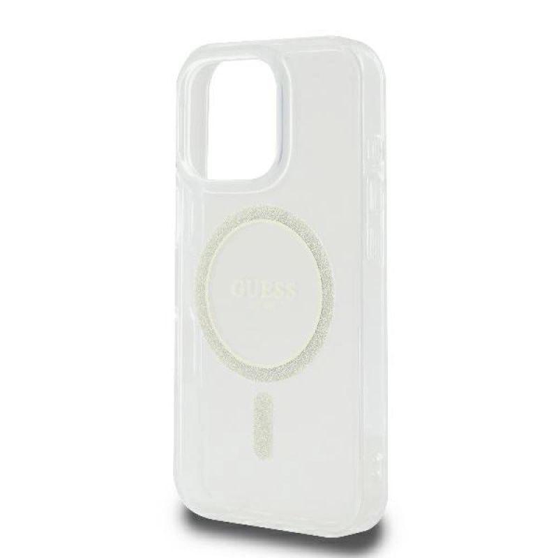 Guess GUHMP16LHFGERET iPhone 16 Pro 6.3" przeźroczysty/transparent hardcase IML Glitter Circle MagSafe - obrazek 6