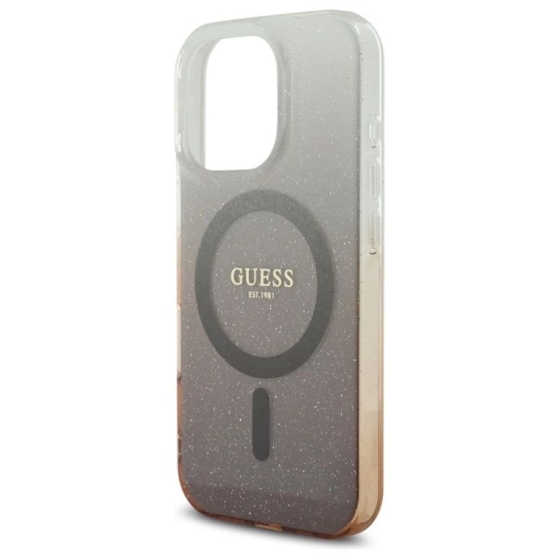 Etui Guess IML Glitter Gradient MagSafe na iPhone 16 Pro - brązowe - obrazek 6