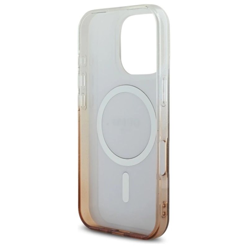 Etui Guess IML Glitter Gradient MagSafe na iPhone 16 Pro - brązowe - obrazek 7