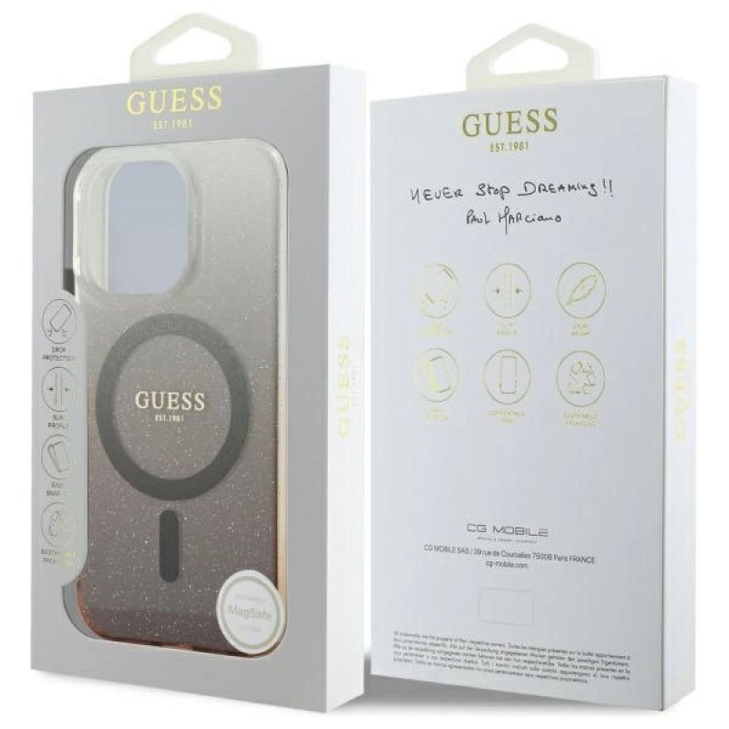 Etui Guess IML Glitter Gradient MagSafe na iPhone 16 Pro - brązowe - obrazek 8