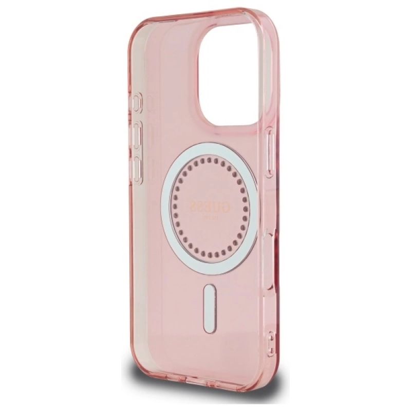 Etui Guess IML Rhinestones MagSafe na iPhone 16 Pro - różowe - obrazek 7
