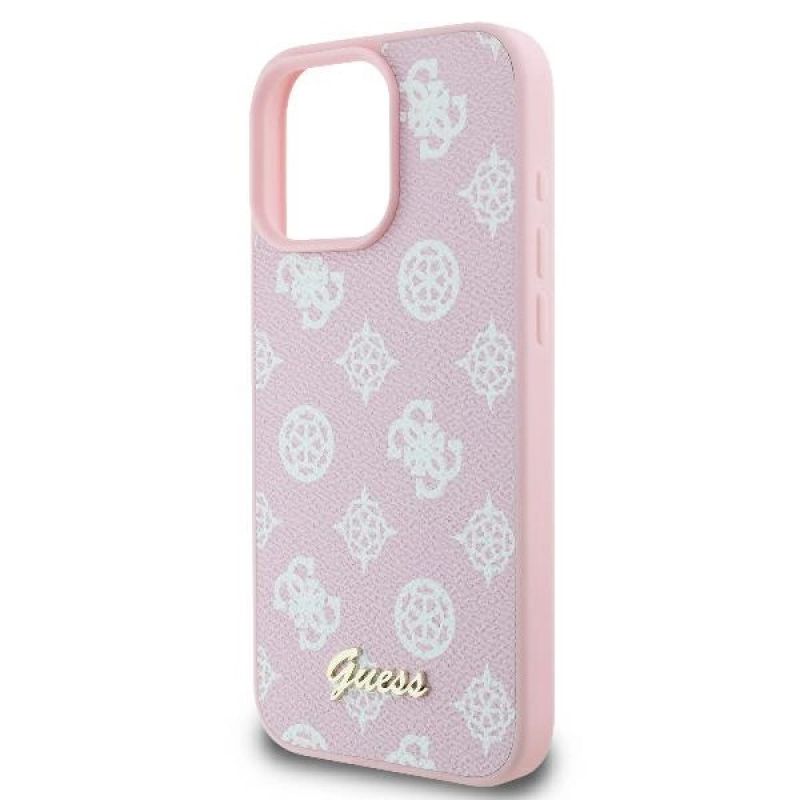 Etui Guess Peony Script Logo MagSafe na iPhone 16 Pro - różowe - obrazek 6