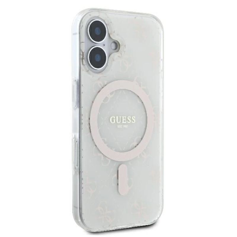 Etui Guess IML 4G Background MagSafe na iPhone 16 Plus - białe - obrazek 4