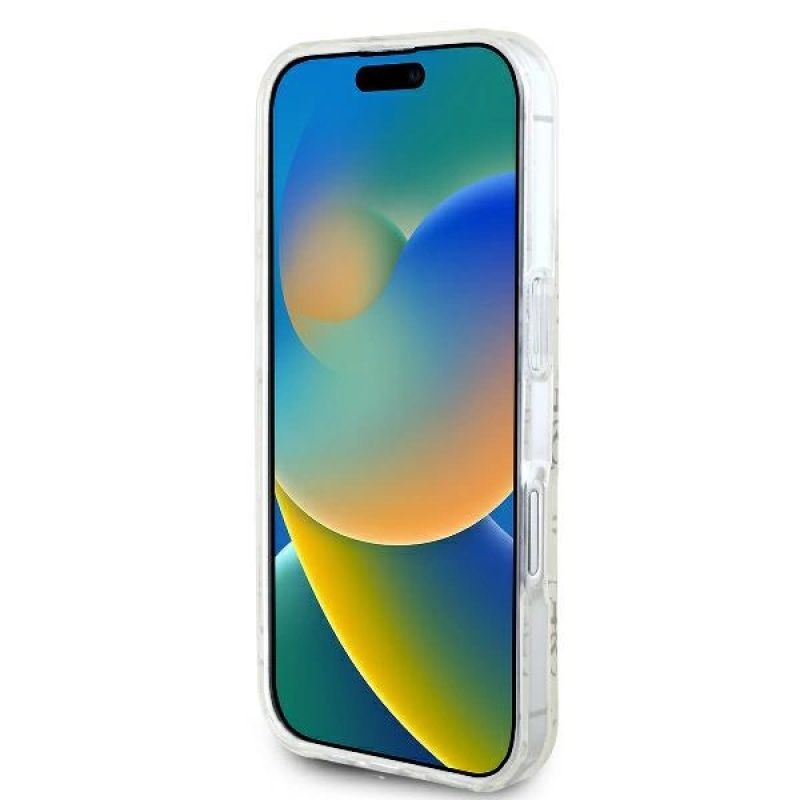 Etui Guess IML 4G Background MagSafe na iPhone 16 Plus - białe - obrazek 5
