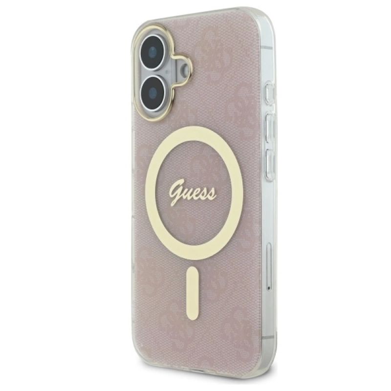 Etui Guess IML 4G MagSafe na iPhone 16 - różowe - obrazek 2