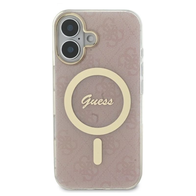 Etui Guess IML 4G MagSafe na iPhone 16 - różowe - obrazek 3