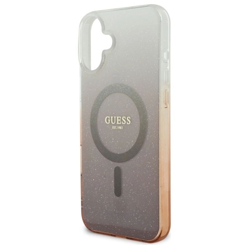 Etui Guess IML Glitter Gradient MagSafe na iPhone 16 - brązowe - obrazek 6