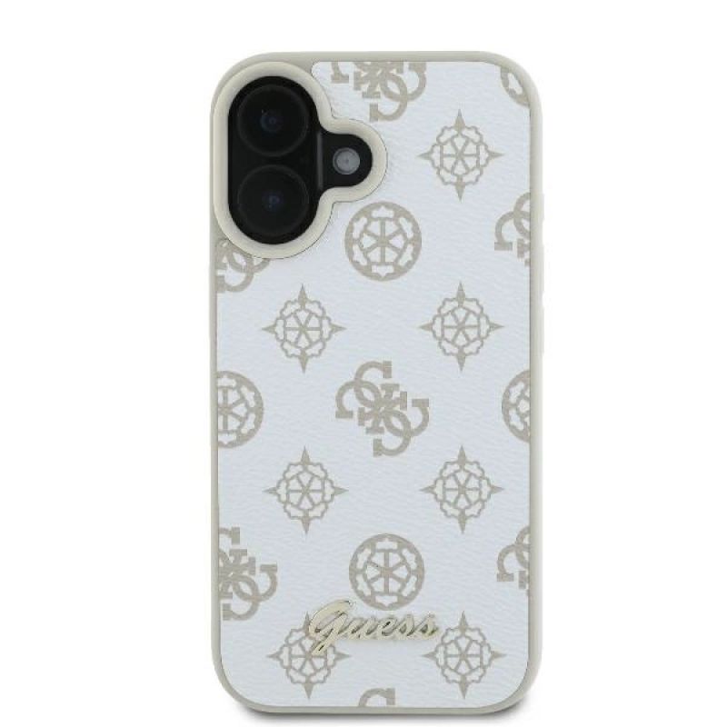 Etui Guess Peony Script Logo MagSafe na iPhone 16 - białe - obrazek 3