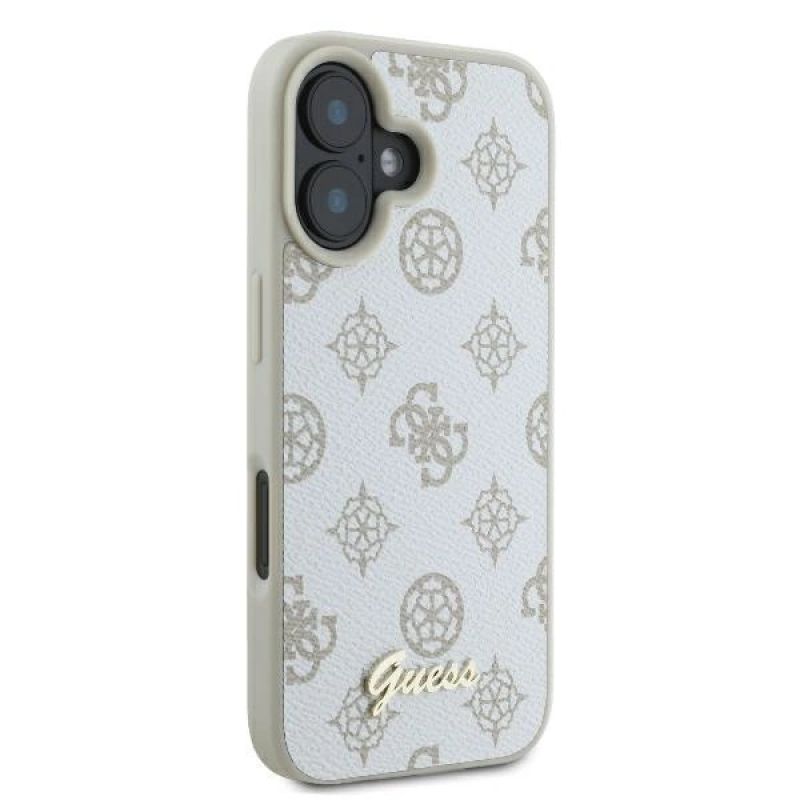 Etui Guess Peony Script Logo MagSafe na iPhone 16 - białe - obrazek 4