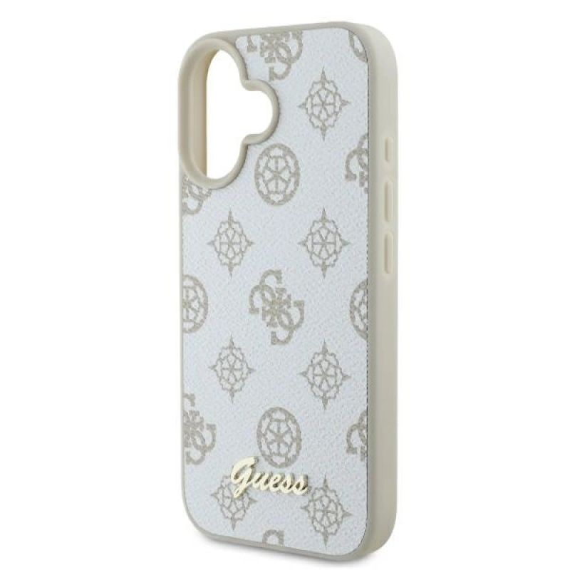 Etui Guess Peony Script Logo MagSafe na iPhone 16 - białe - obrazek 6