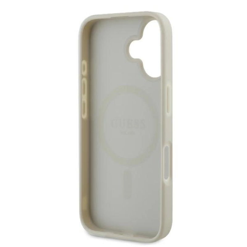 Etui Guess Peony Script Logo MagSafe na iPhone 16 - białe - obrazek 7