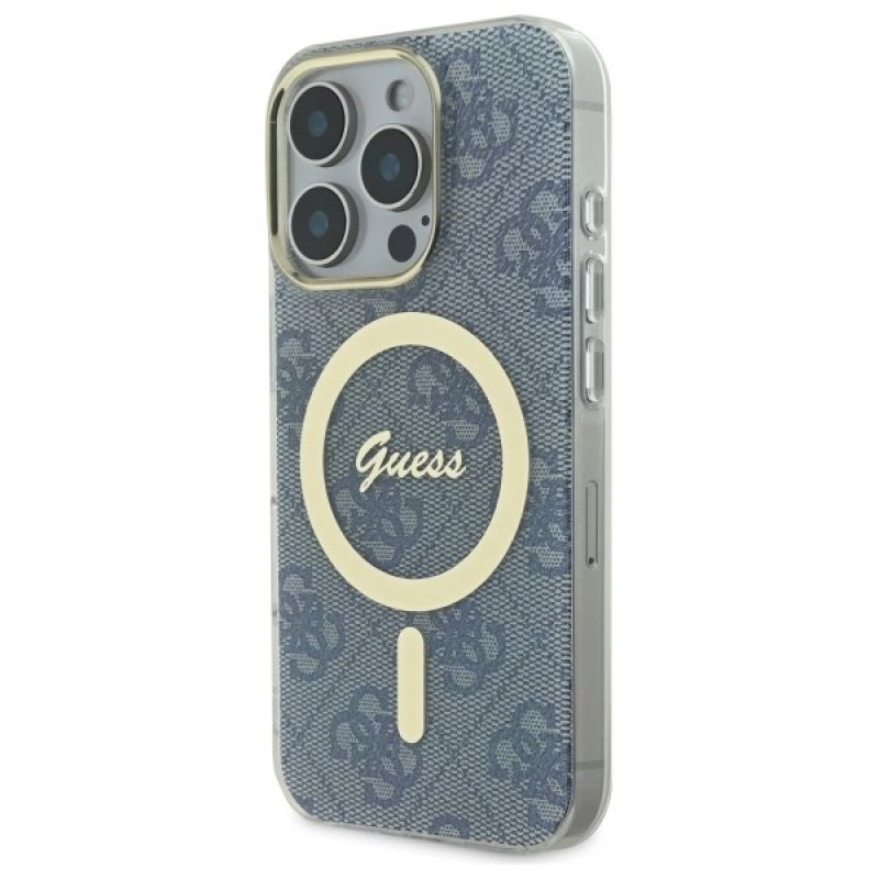 Etui Guess IML 4G MagSafe na iPhone 16 Pro Max - niebieskie - obrazek 2