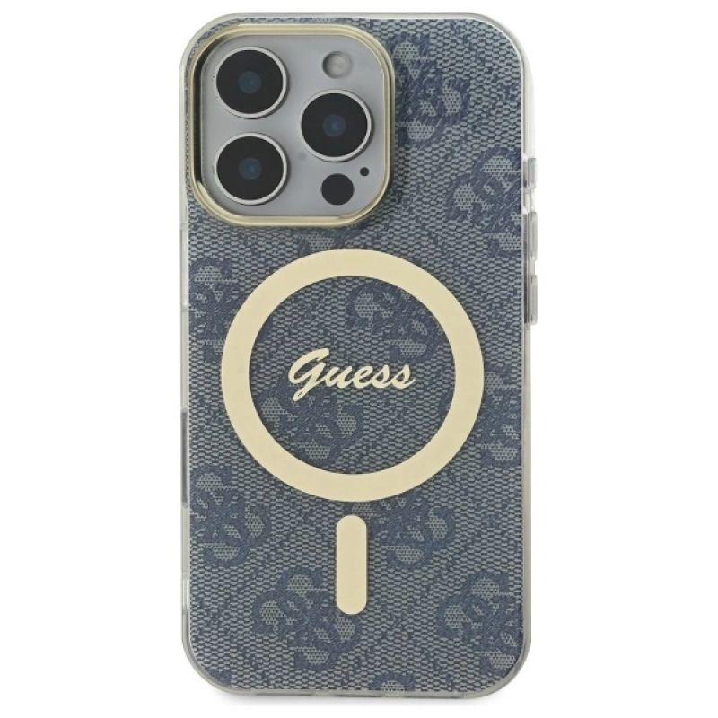 Etui Guess IML 4G MagSafe na iPhone 16 Pro Max - niebieskie - obrazek 3