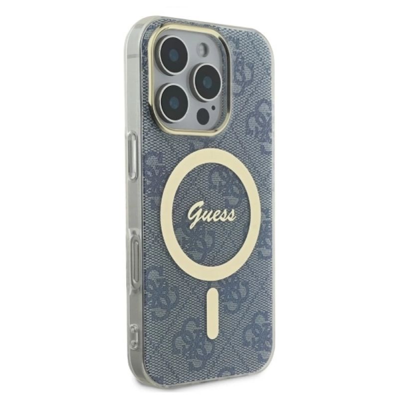 Etui Guess IML 4G MagSafe na iPhone 16 Pro Max - niebieskie - obrazek 4