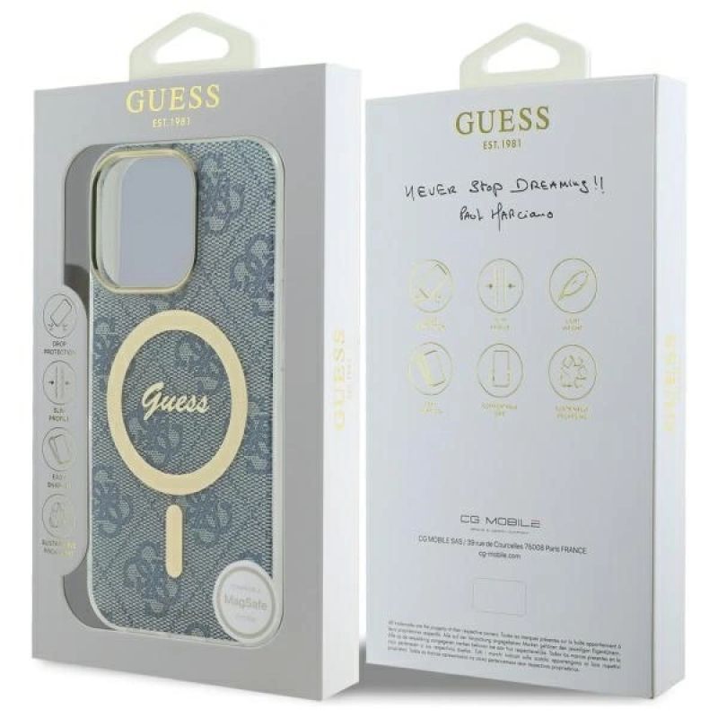 Etui Guess IML 4G MagSafe na iPhone 16 Pro Max - niebieskie - obrazek 8