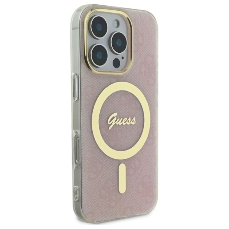 Etui Guess IML 4G MagSafe na iPhone 16 Pro Max - różowe - obrazek 4