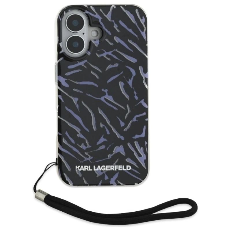 Etui Karl Lagerfeld Zebra With Cord na iPhone 16 Plus - fioletowe - obrazek 2