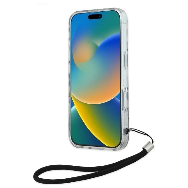Etui Karl Lagerfeld IML Zebra Pattern & Cord na iPhone 16 - czarne - obrazek 4
