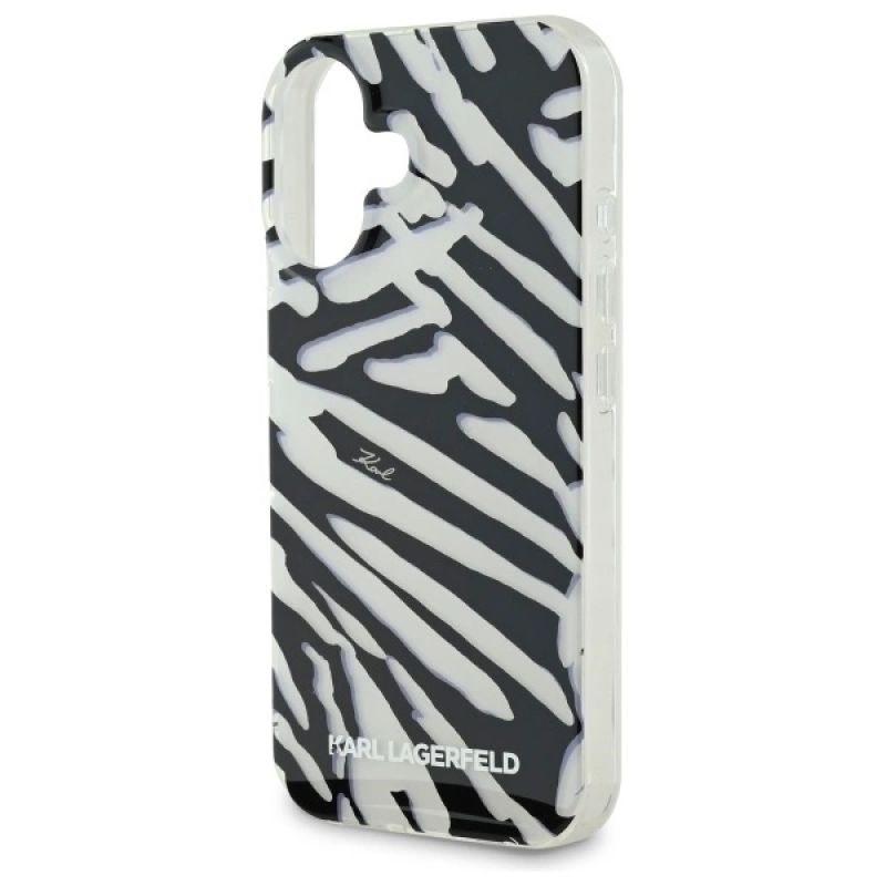 Etui Karl Lagerfeld IML Zebra Pattern & Cord na iPhone 16 - czarne - obrazek 5