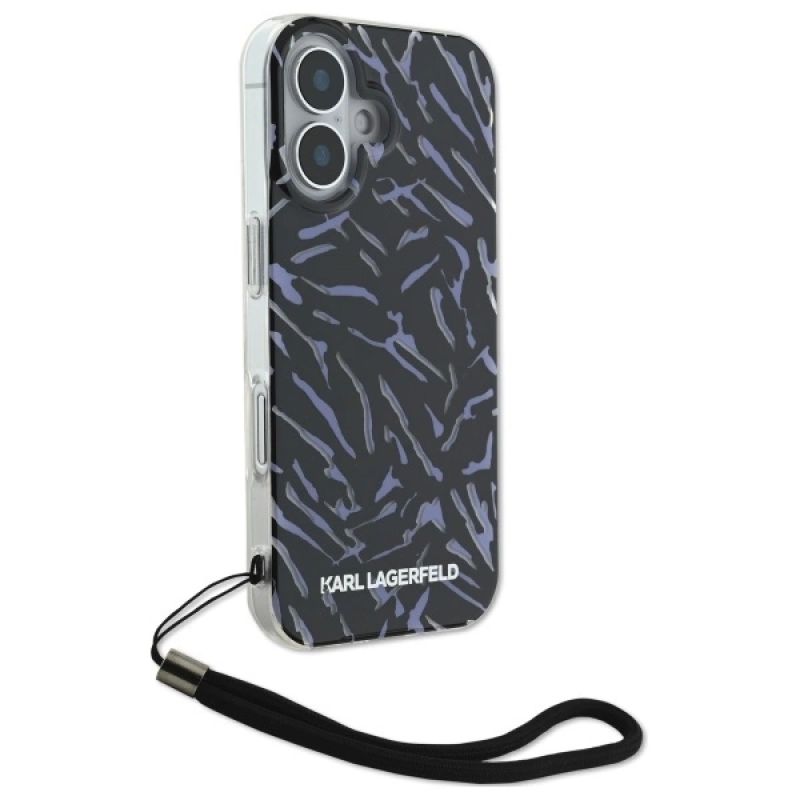 Etui Karl Lagerfeld Zebra With Cord na iPhone 16 - fioletowe - obrazek 3