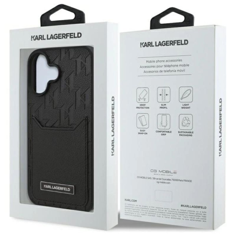 Etui Karl Lagerfeld Cardslots Monogram na iPhone 16 - czarne - obrazek 8