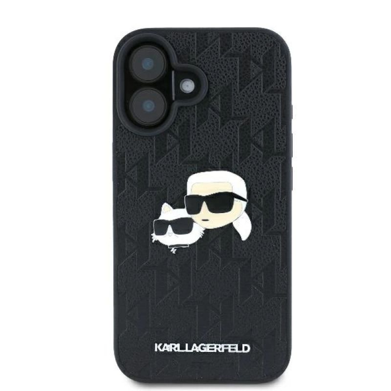 Etui Karl Lagerfeld Monogram Karl & Choupette Head Pin na iPhone 16 - czarne - obrazek 3