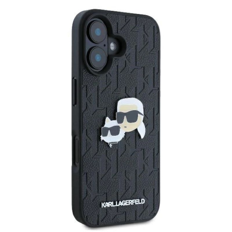 Etui Karl Lagerfeld Monogram Karl & Choupette Head Pin na iPhone 16 - czarne - obrazek 4