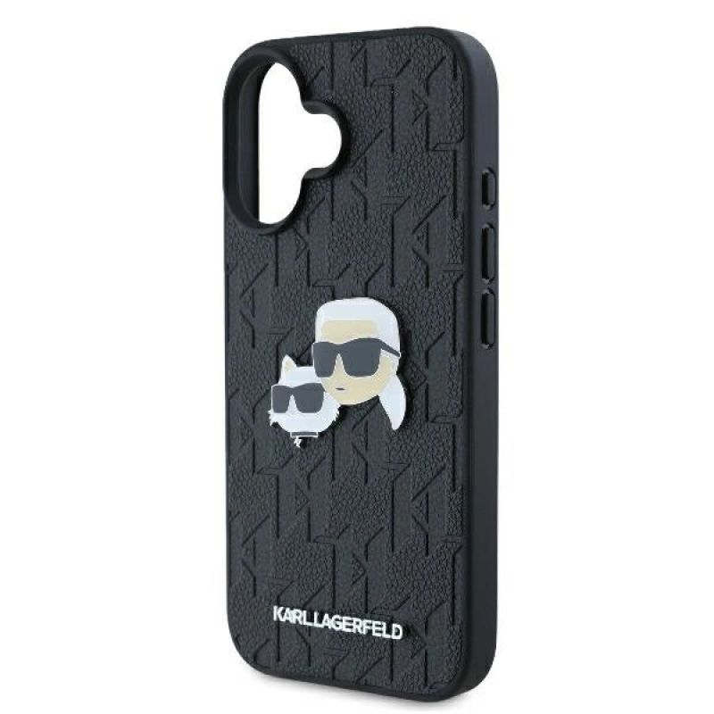 Etui Karl Lagerfeld Monogram Karl & Choupette Head Pin na iPhone 16 - czarne - obrazek 6