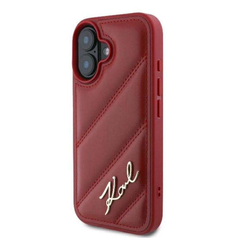 Etui Karl Lagerfeld Diagonal Quilted Script na iPhone 16 - czerwone - obrazek 2