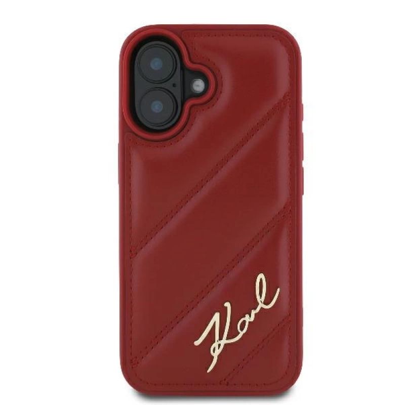 Etui Karl Lagerfeld Diagonal Quilted Script na iPhone 16 - czerwone - obrazek 3