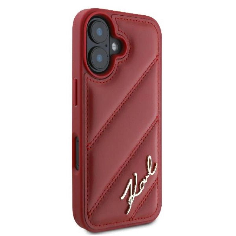 Etui Karl Lagerfeld Diagonal Quilted Script na iPhone 16 - czerwone - obrazek 4
