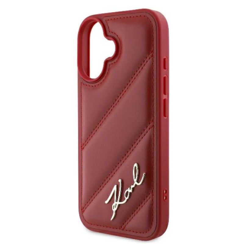 Etui Karl Lagerfeld Diagonal Quilted Script na iPhone 16 - czerwone - obrazek 6
