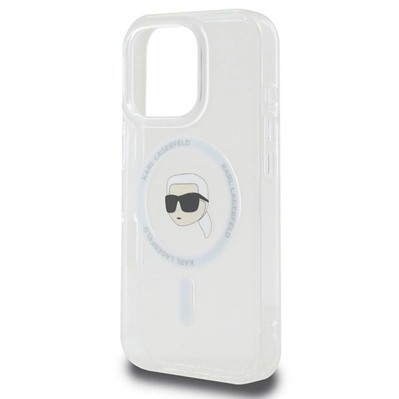 Etui Karl Lagerfeld IML Metal Karl Head MagSafe na iPhone 16 Pro - białe - obrazek 6