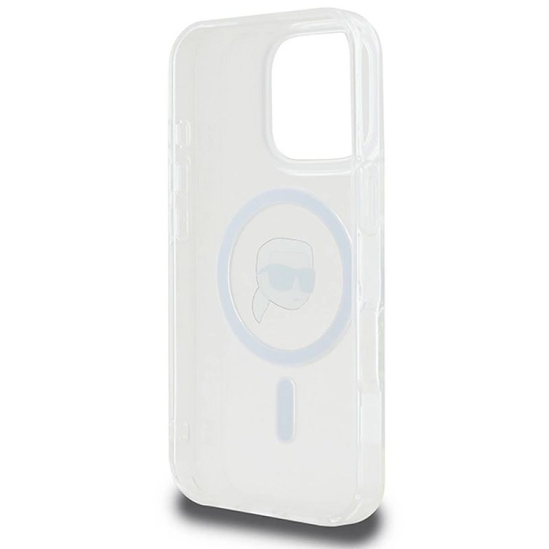 Etui Karl Lagerfeld IML Metal Karl Head MagSafe na iPhone 16 Pro - białe - obrazek 7