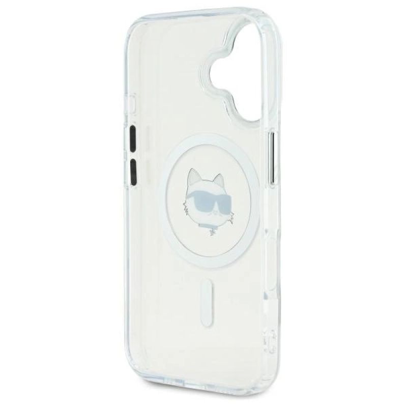 Etui Karl Lagerfeld IML Metal Choupette Head MagSafe na iPhone 16 Plus - białye - obrazek 7