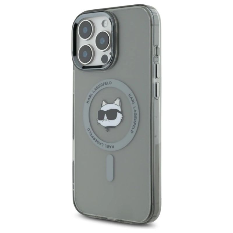 Etui Karl Lagerfeld IML Metal Choupette Head MagSafe na iPhone 16 Pro Max - czarne - obrazek 2