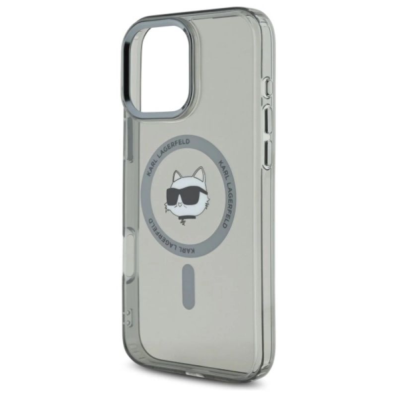 Etui Karl Lagerfeld IML Metal Choupette Head MagSafe na iPhone 16 Pro Max - czarne - obrazek 6