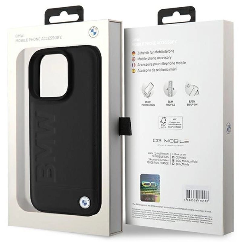 Etui BMW Leather Hot Stamp na iPhone 16 Pro - czarne - obrazek 7