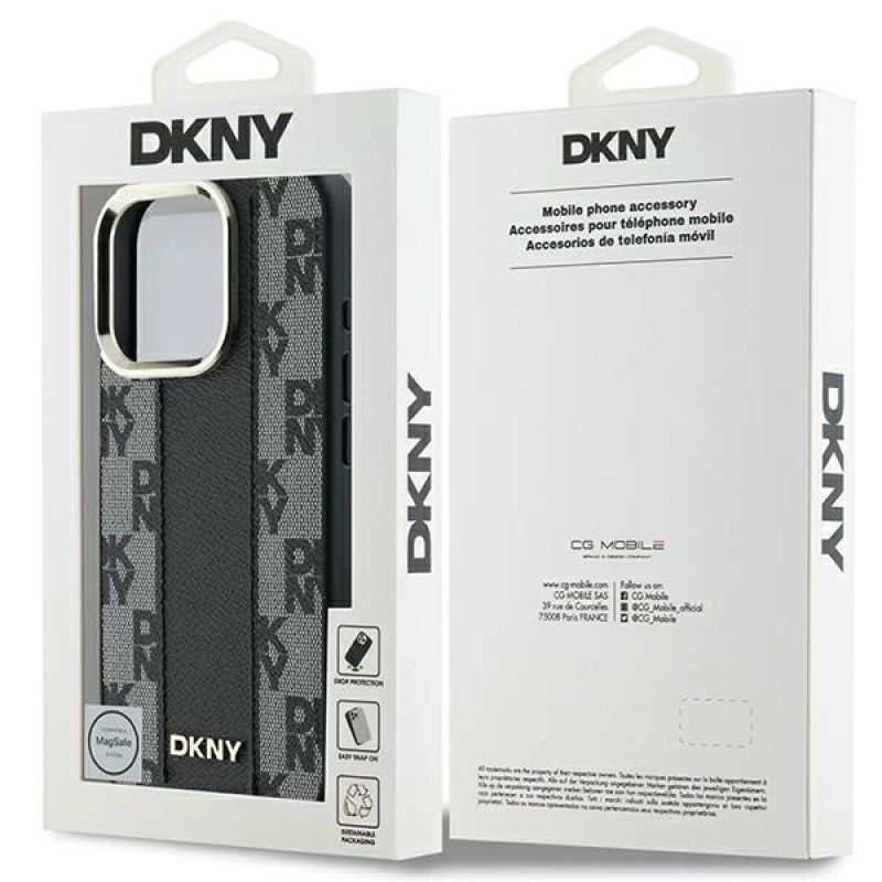 Etui DKNY Checkered Pattern Magsafe na iPhone 16 Pro - czarne - obrazek 8
