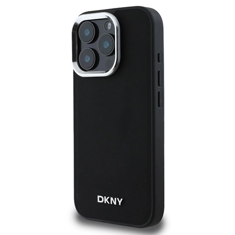 Etui DKNY Plain Silver Logo MagSafe na iPhone 16 Pro - czarne - obrazek 2
